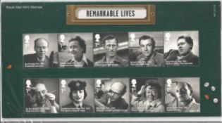 GB mint stamps Presentation Pack no 496 Remarkable Lives 2014. Good condition. We combine postage on