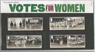 GB mint stamps Presentation Pack no 552 GB mint stamps Presentation Pack no votes for Women 2018.