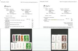 GB mint Stamps QE II Definitives Colour Tab Sets, Includes 2015 1p, 2p, 5p, 10p, 20p, £1 with Colour