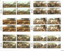 GB mint Stamps Waterloo £26+ face value 24 Waterloo Stamps in 6 x Cylinder Block sets of 4, Includes