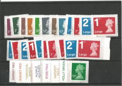 GB mint Stamps £34+ face value Elizabeth II Colour tab set, 22 x M19L Royal Mail Stamps taken from