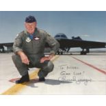 Chuck Yeager signed 10x8 colour photo. Dedicated. Good condition. All autographs come with a