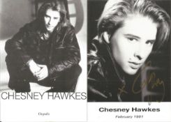 Chesney Hawkes signed 6x4 black and white photo. Good condition. All autographs come with a