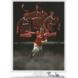 Bryan Robson signed 12x8 colourised montage photo. Good condition. All autographs come with a