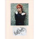 Nick Rhodes (Duran Duran) signature piece in autograph presentation. Mounted with photograph to