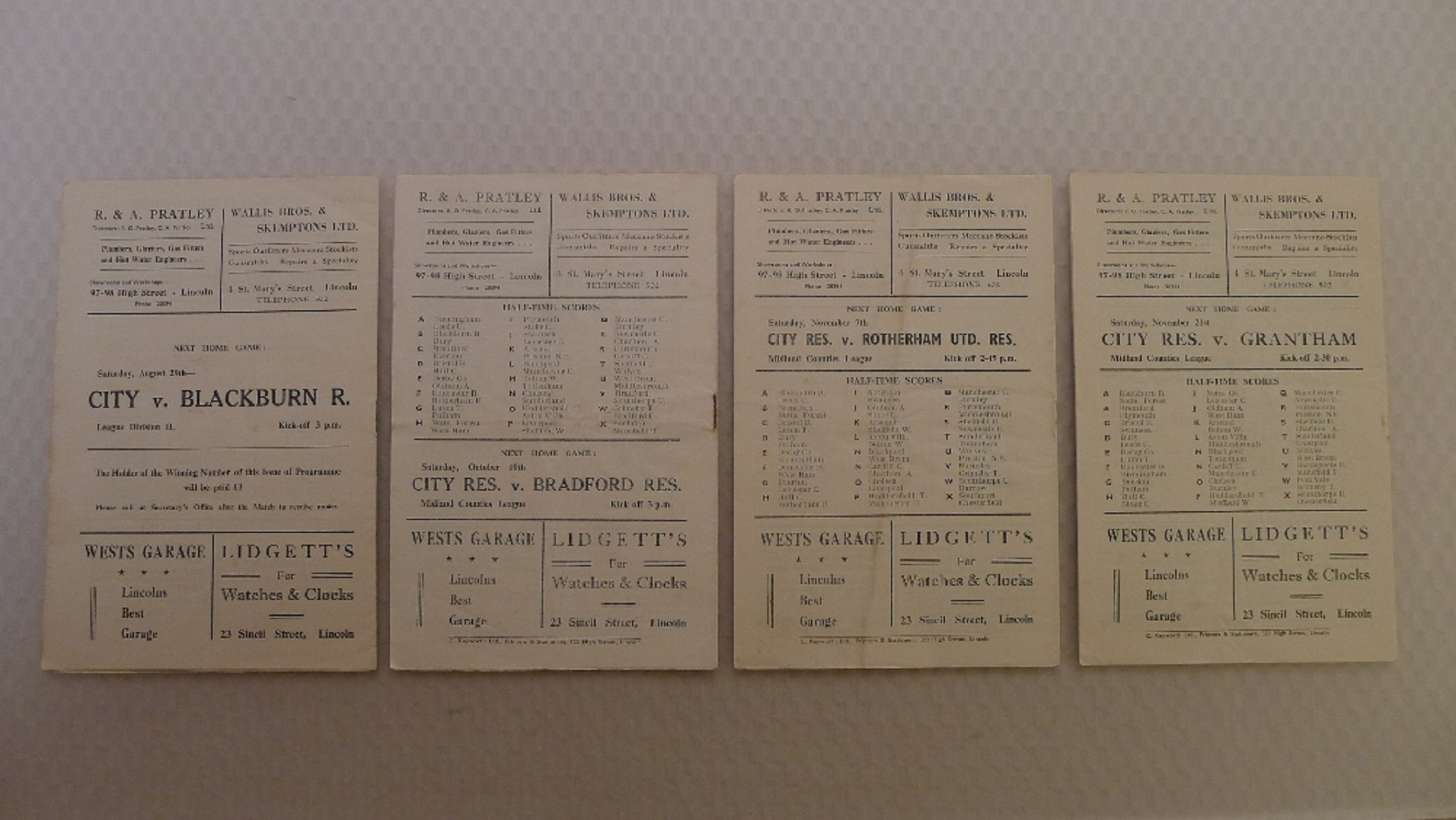 Vintage Football Programmes. 4 x Lincoln City 1953 / 54 Season football programmes comprising v Bury - Image 4 of 4