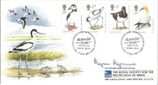 Magnus Magnusson signed Royal Society for the Protection of Birds. 17/1/1989 Sandy Beds postmark.