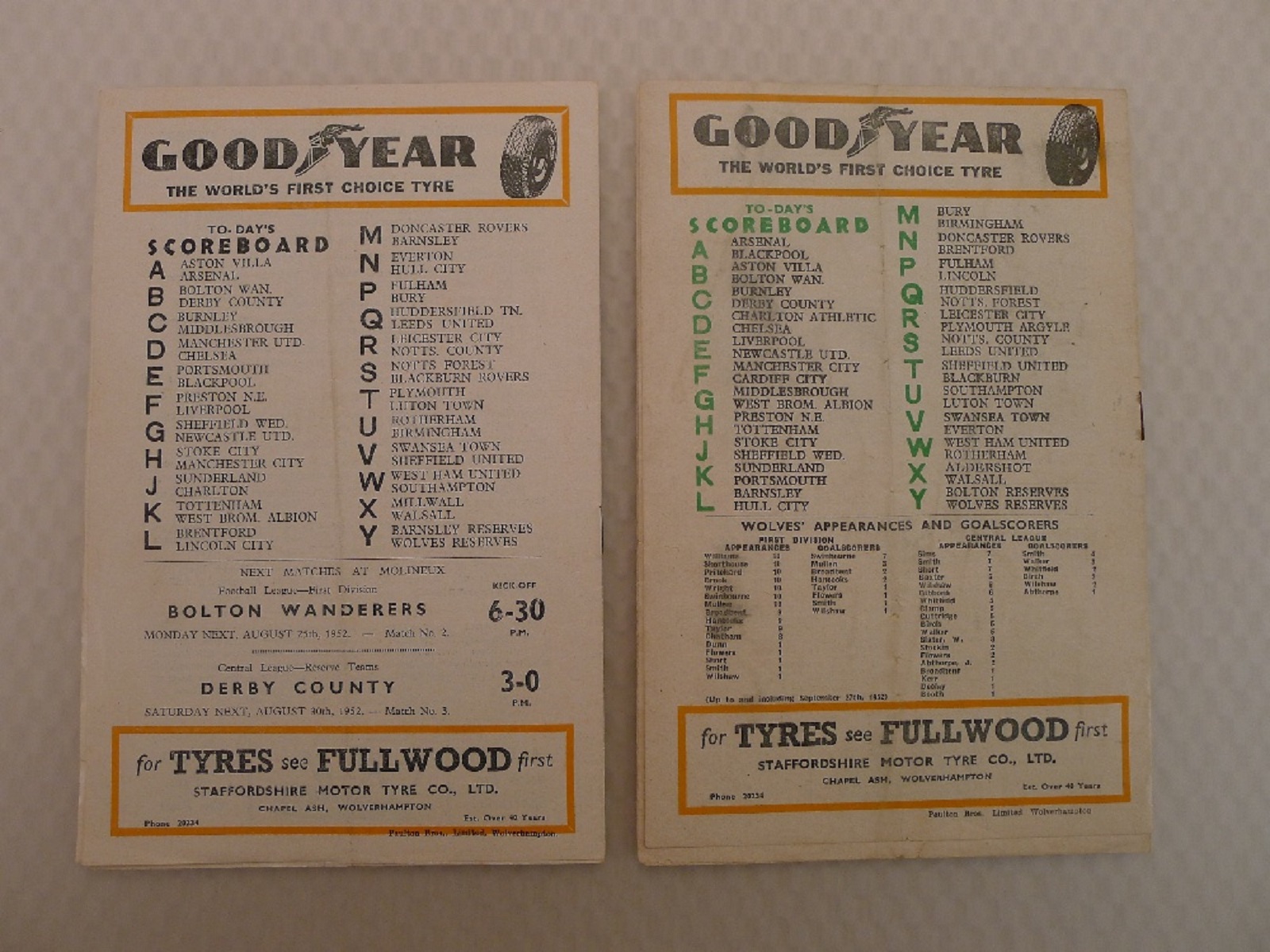 Vintage Football Programmes. 2 x Wolverhampton Wanderers 1952 / 53 Season football programmes - Image 3 of 3