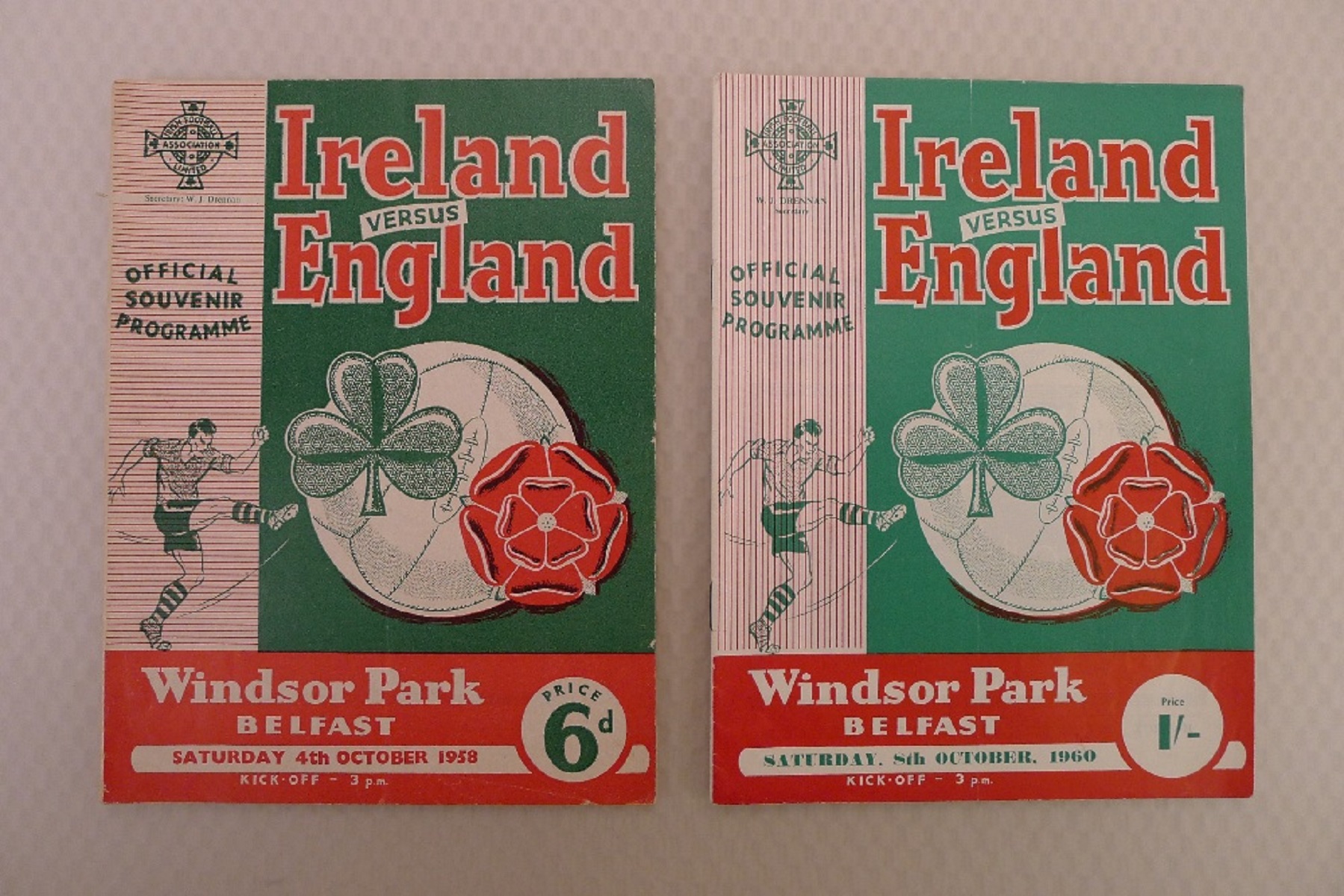 International Football Programmes. 3 x Northern Ireland v England 1950s/60s International Football - Image 2 of 5