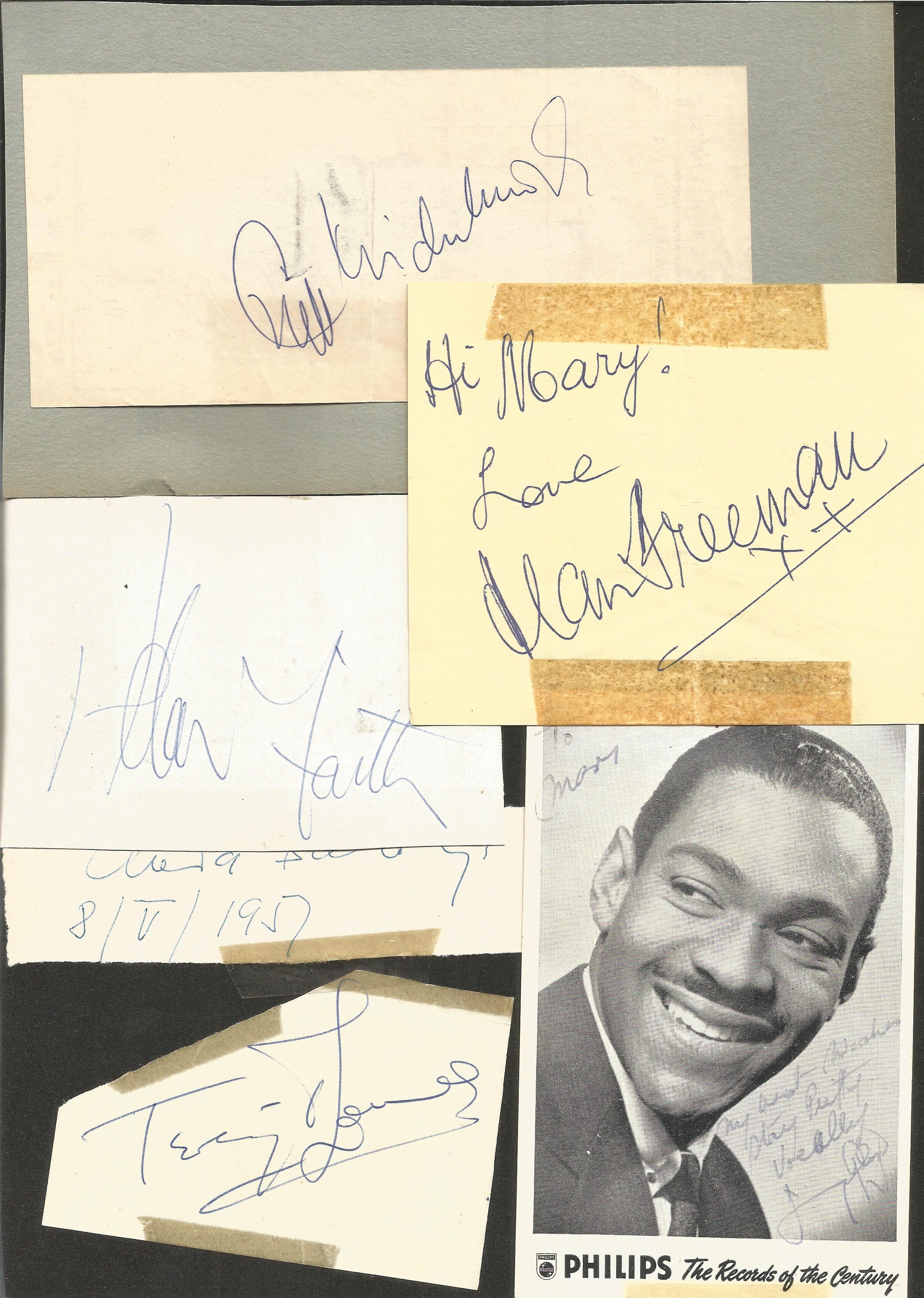 Assorted signature collection in album. Some on loose photos. Some of signatures included are