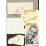 Assorted signature collection in album. Some on loose photos. Some of signatures included are