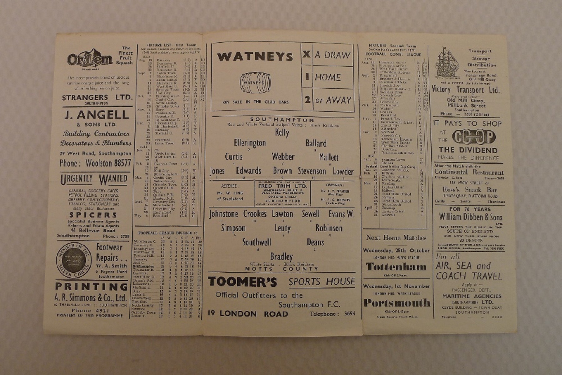 Vintage Football Programmes. 2 x Southampton 1950 / 51 Season football programmes comprising v Notts - Image 3 of 7