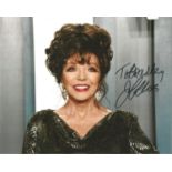 Joan Collins signed 10x8 colour photo. Dedicated. Good condition. All autographs come with a