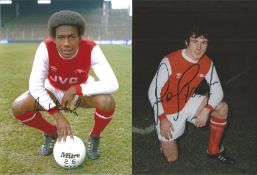 Football Autographed Arsenal 8 X 6 Photos Col, Depicting Six Players Striking Full Length Poses
