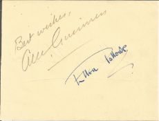Alec Guinness signed album page. Good condition. All autographs come with a Certificate of