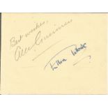 Alec Guinness signed album page. Good condition. All autographs come with a Certificate of