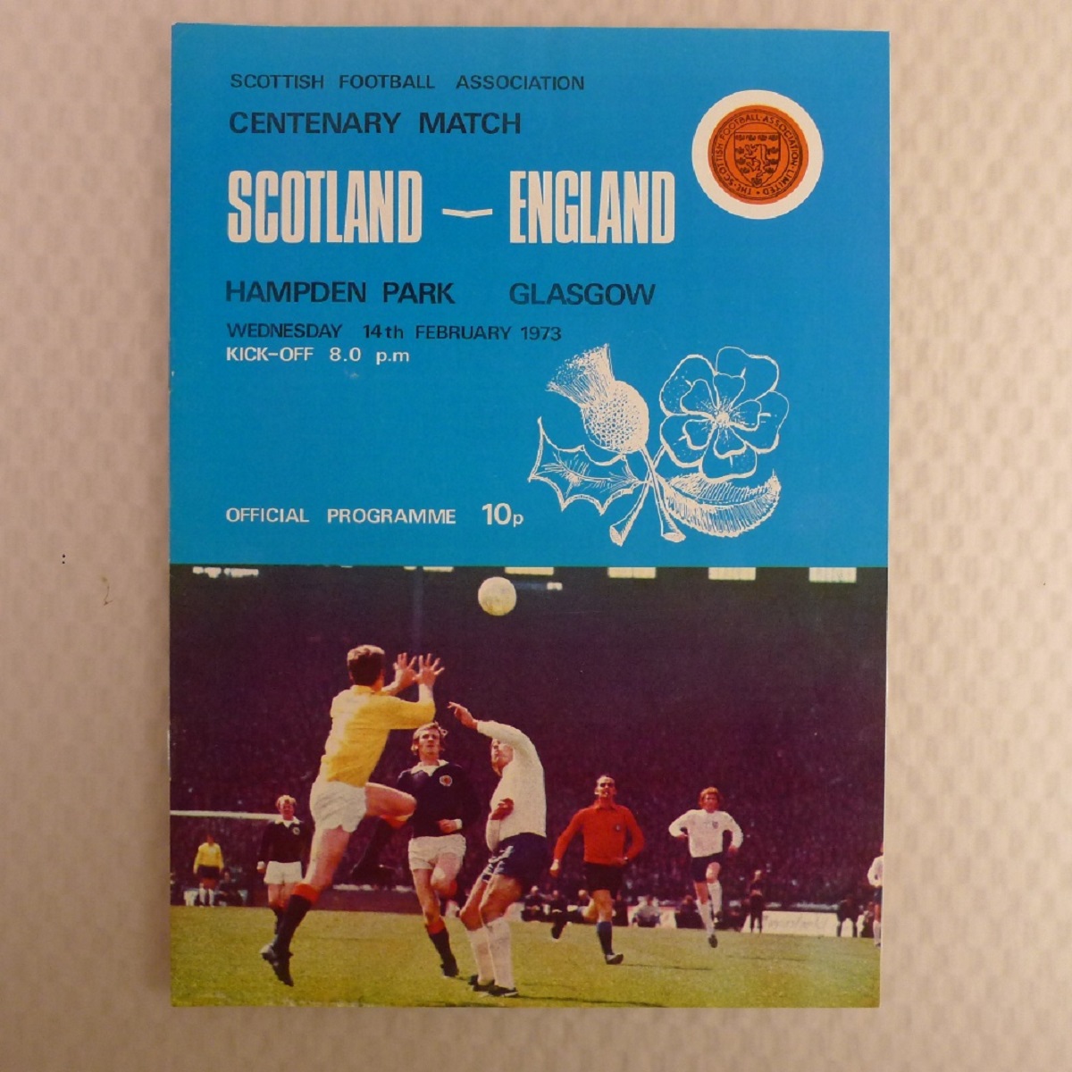 Rare England Football Programme. Scotland v England Centenary Match February 14th, 1973, at