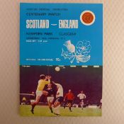 Rare England Football Programme. Scotland v England Centenary Match February 14th, 1973, at