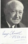 Manny Shinwell(1884 1996) Politician Signed Card With Photo. Good condition. All autographs come