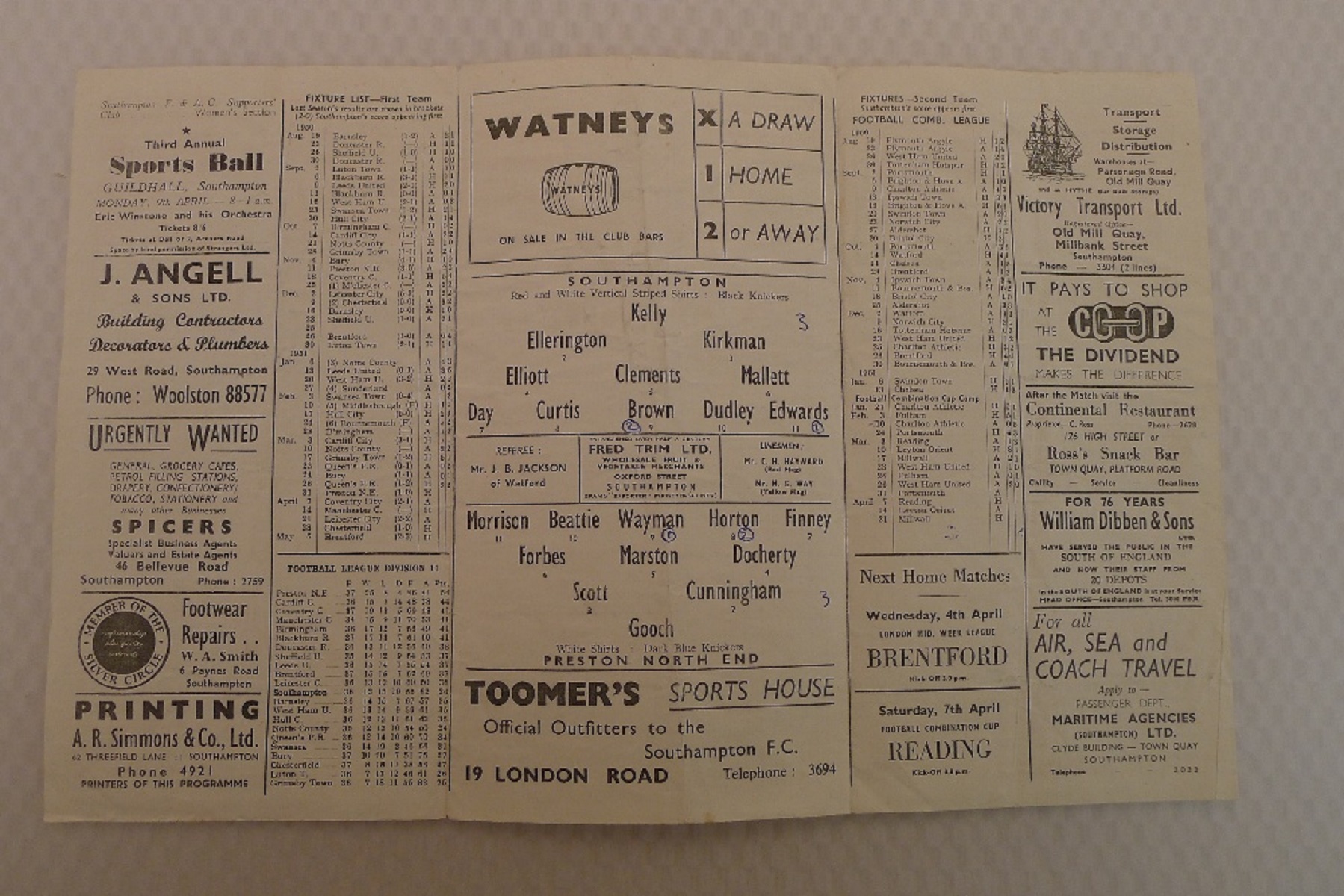 Vintage Football Programmes. 2 x Southampton 1950 / 51 Season football programmes comprising v Notts - Image 6 of 7