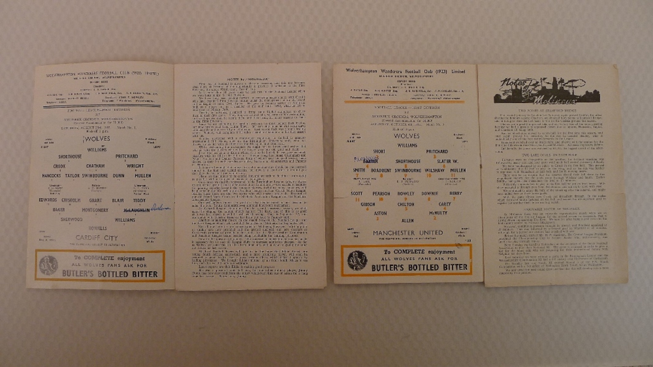 Vintage Football Programmes. 2 x Wolverhampton Wanderers 1952 / 53 Season football programmes - Image 2 of 3