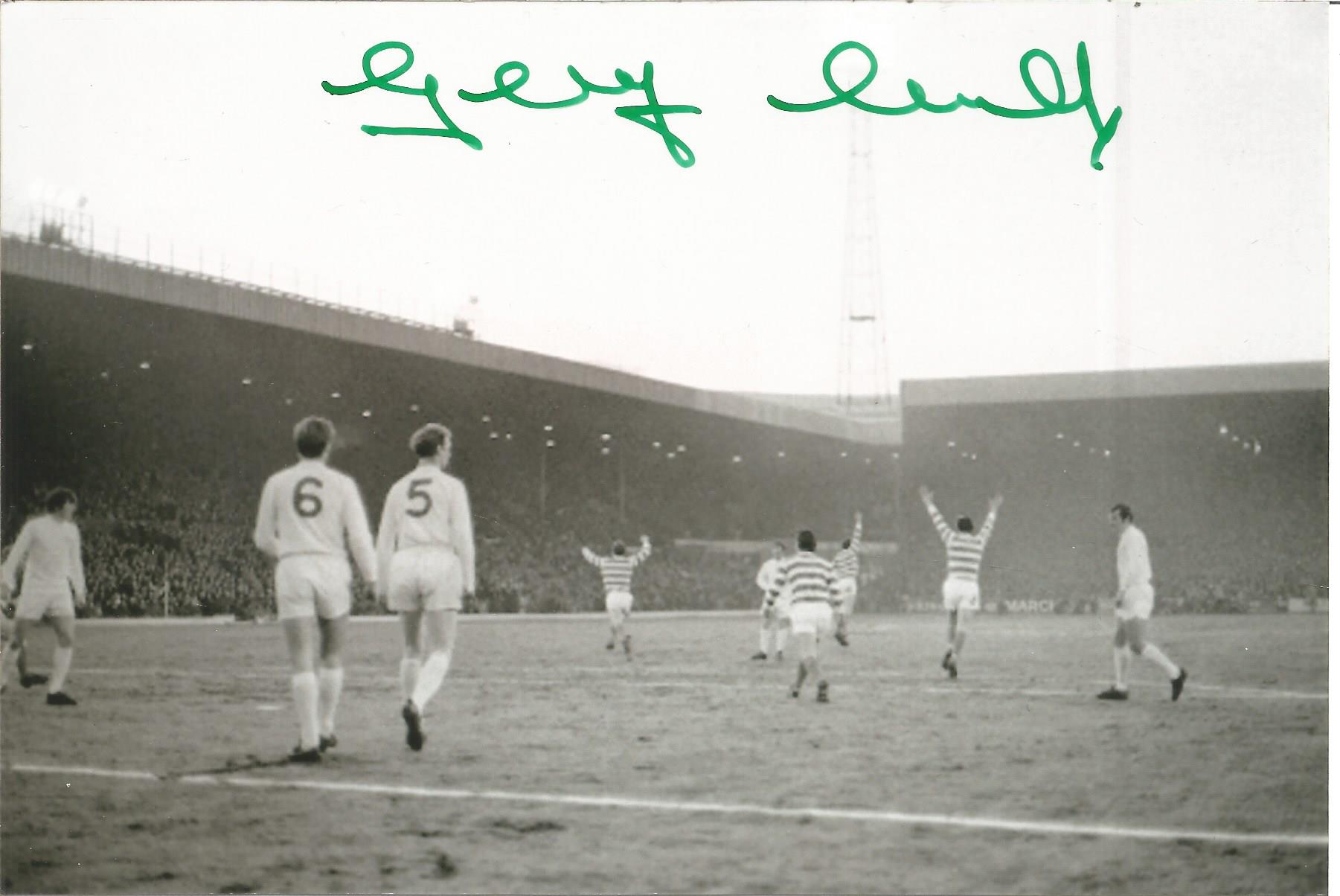 Football Autographed George Connelly 6 X 4 Photo B/W, Depicting Connelly Running Away In Celebration