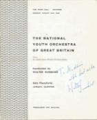 Walter Susskind signed National Youth Orchestra of Great Britain programme dated 25/8/1958. Signed