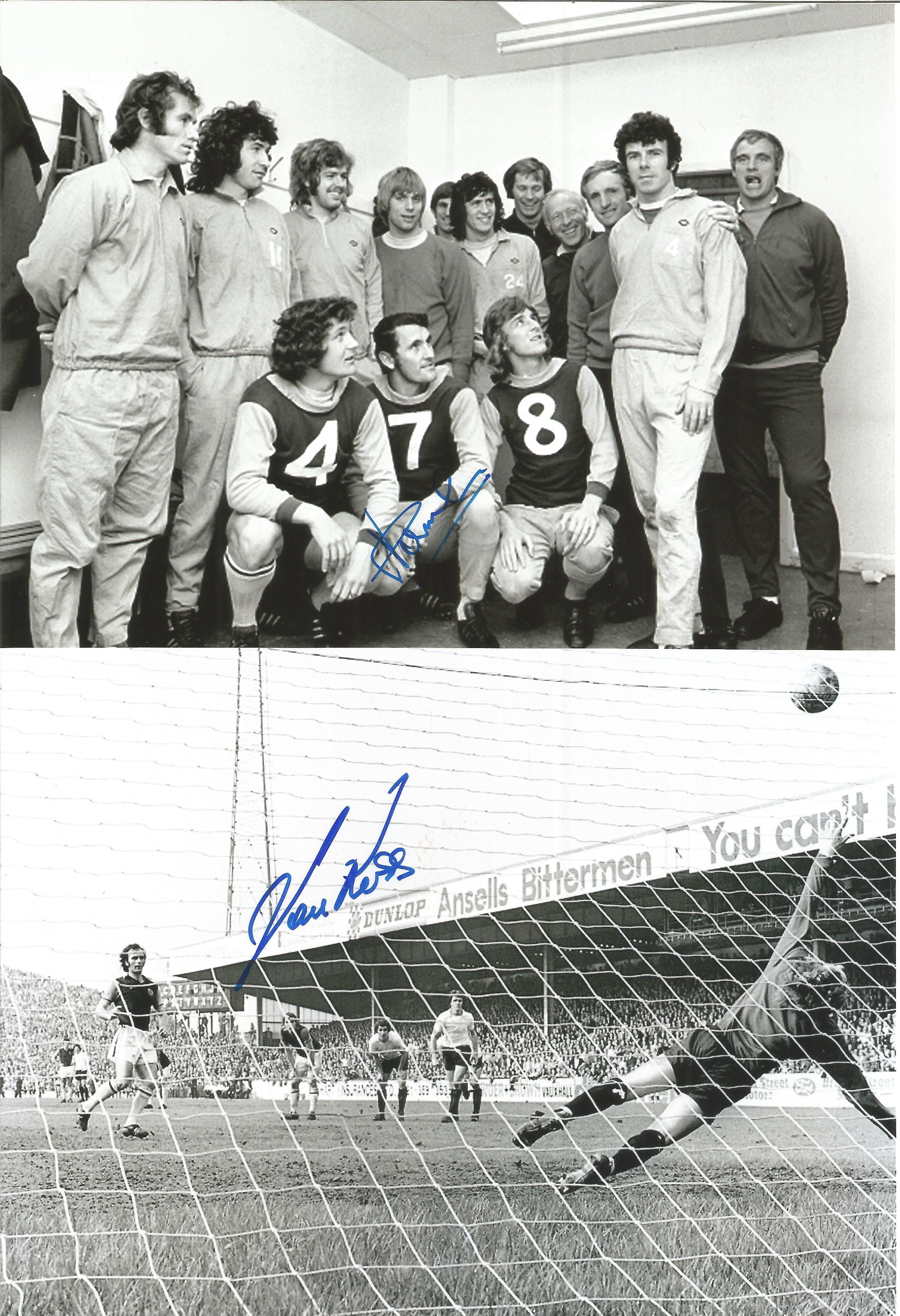 Football Autographed Aston Villa 8 X 6 Photos B/W, Depicting Superb Images Showing Ray Graydon