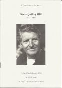 Denis Quilley collection. Includes 3 handwritten letters from Quilley. 1 compliment slip and order