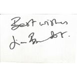 Jim Broadbent signed album page. Good condition. All autographs come with a Certificate of