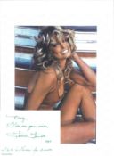 Farah Fawcett signed card with 10x8 colour photo. Good condition. All autographs come with a