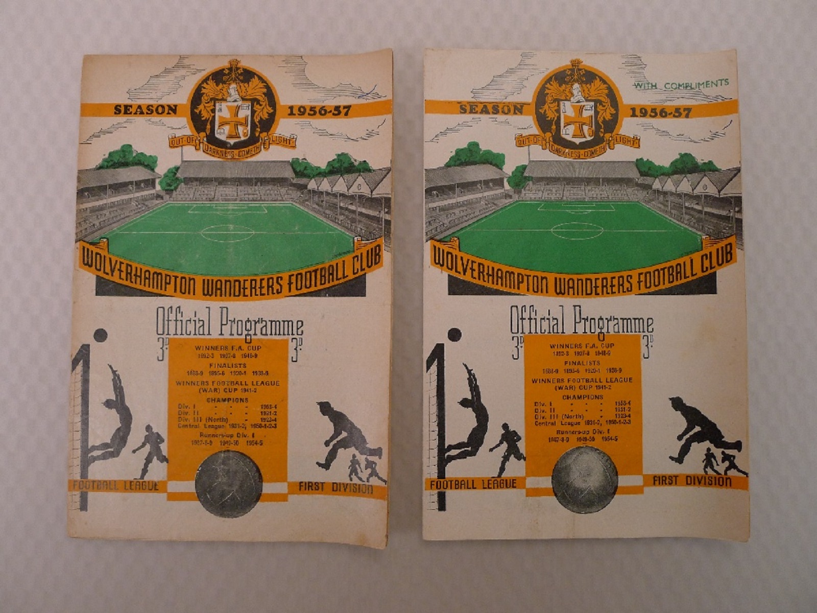 Vintage Football Programmes. 4 x Wolverhampton Wanderers 1956 / 57 Season football programmes - Image 2 of 7