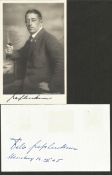 Count Luckner signed collection. Includes 1 photo and 1 signed card. Good condition. All