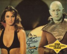 Starcrash 8x10 sci fi movie photo signed by actress Caroline Munro. Good condition. All autographs