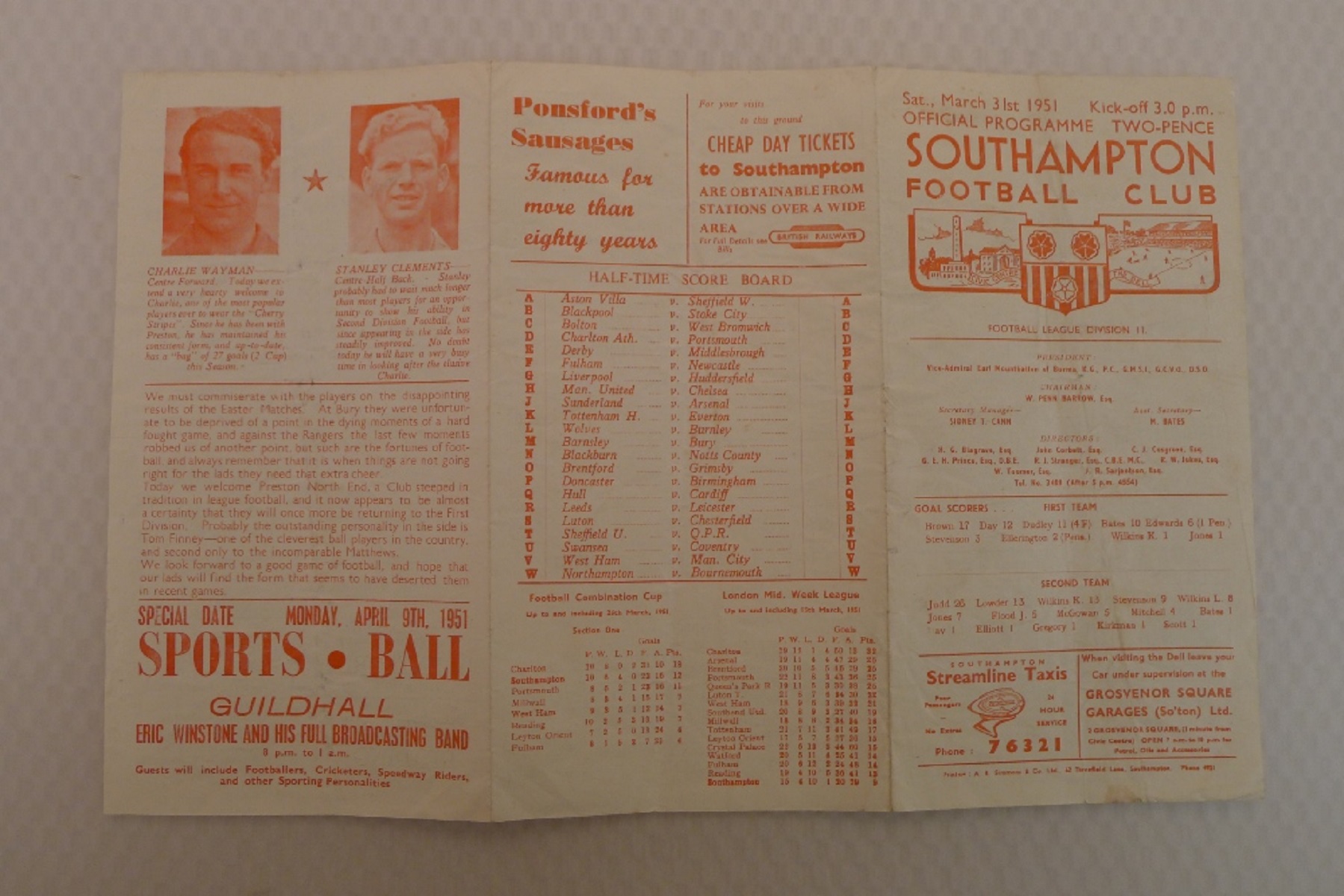 Vintage Football Programmes. 2 x Southampton 1950 / 51 Season football programmes comprising v Notts - Image 7 of 7