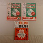 International Football Programmes. 3 x Northern Ireland v England 1950s/60s International Football