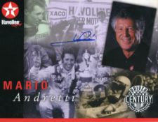 Mario Andretti 8x10 photo signed by Sports Racing Car & Nascar legend Mario Andretti. Good