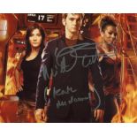 Doctor Who 8x10 montage of scenes photo signed by actress Michelle Collins. Good condition. All
