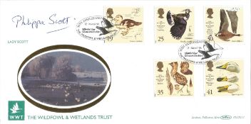 Philippa Scott signed The Wildfowl & Wetlands Trust FDC. 12/3/96 Slimbridge postmark. Good
