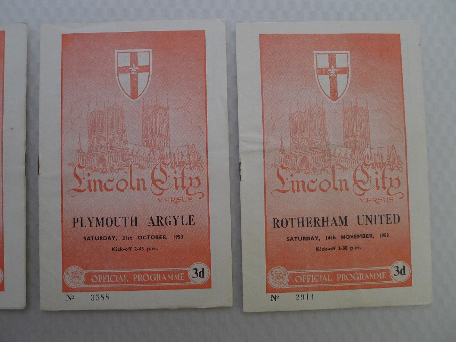 Vintage Football Programmes. 4 x Lincoln City 1953 / 54 Season football programmes comprising v Bury - Image 3 of 4