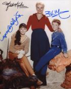 Lost in Space 8x10 photo signed by actors Marta Kristen, Bill Mumy and Angela Cartwright. Good