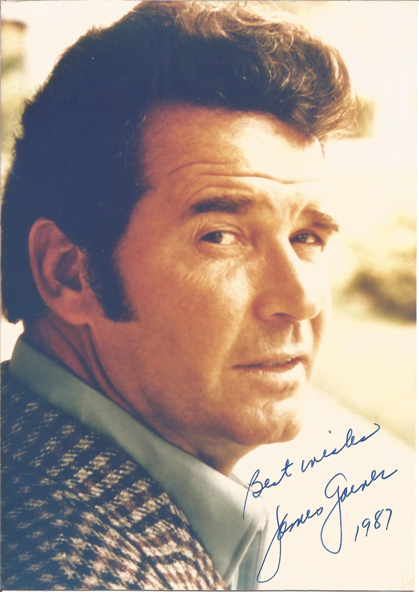 James Garner signed 7x5 colour photo. Good condition. All autographs come with a Certificate of