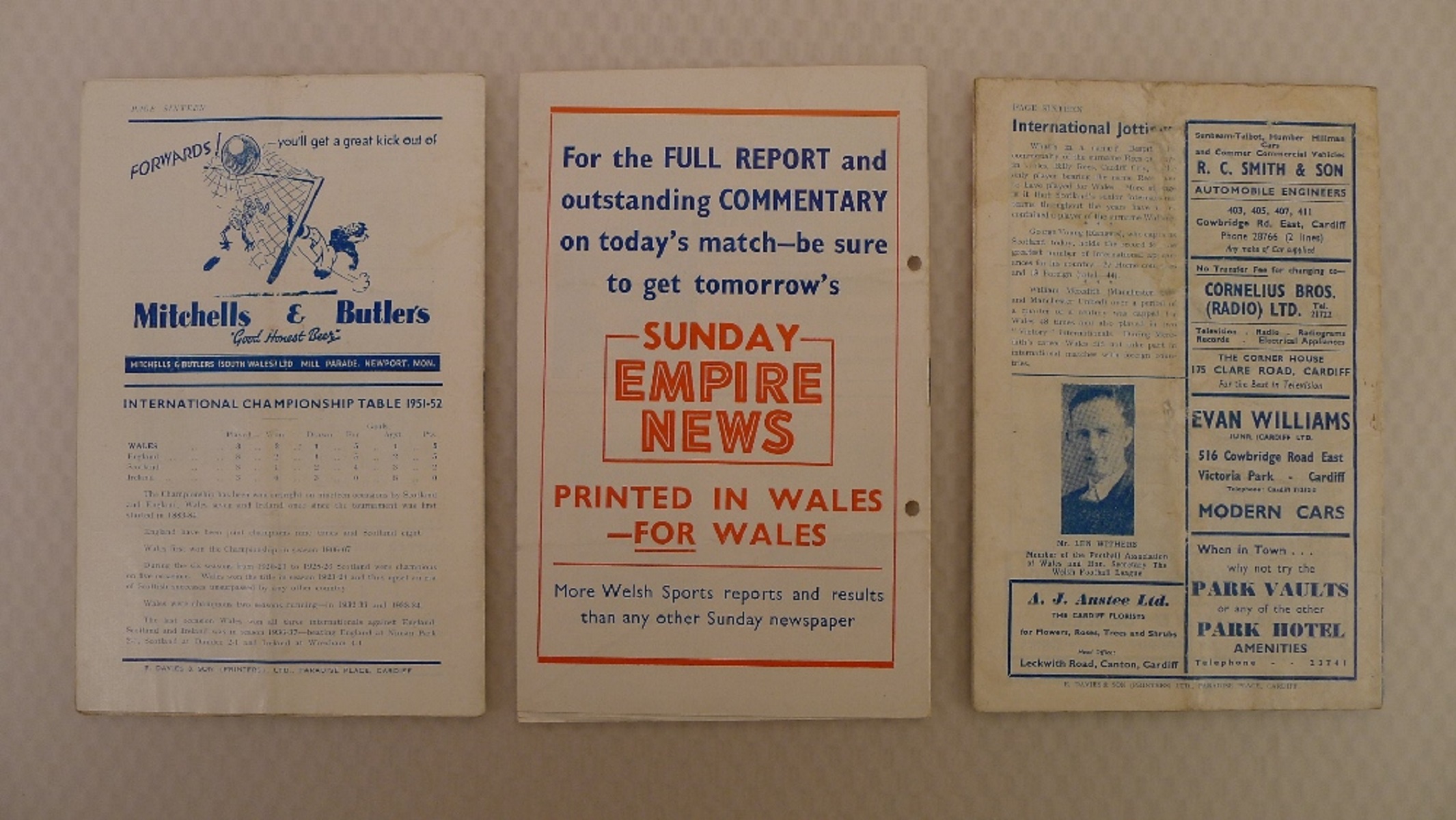 Scotland Football Programmes. Scotland Football Programmes. 3 x Wales v Scotland 1950s International - Image 2 of 2