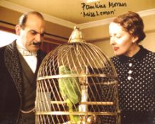 Poirot, 8x10 photo signed by actress Pauline Moran as Miss Lemon. Good condition. All autographs