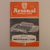 Vintage football programme. FA Cup Semi Final Replay 1958 - Manchester United v Fulham Wednesday