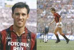 Football Autographed Ac Milan 8 X 6 Photos Col, Depicting Centre Forward Mark Hateley Posing For
