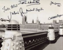 Doctor Who 8x10 photo signed by SIX actors who starred in the series, Christopher Ryan, John Leeson,