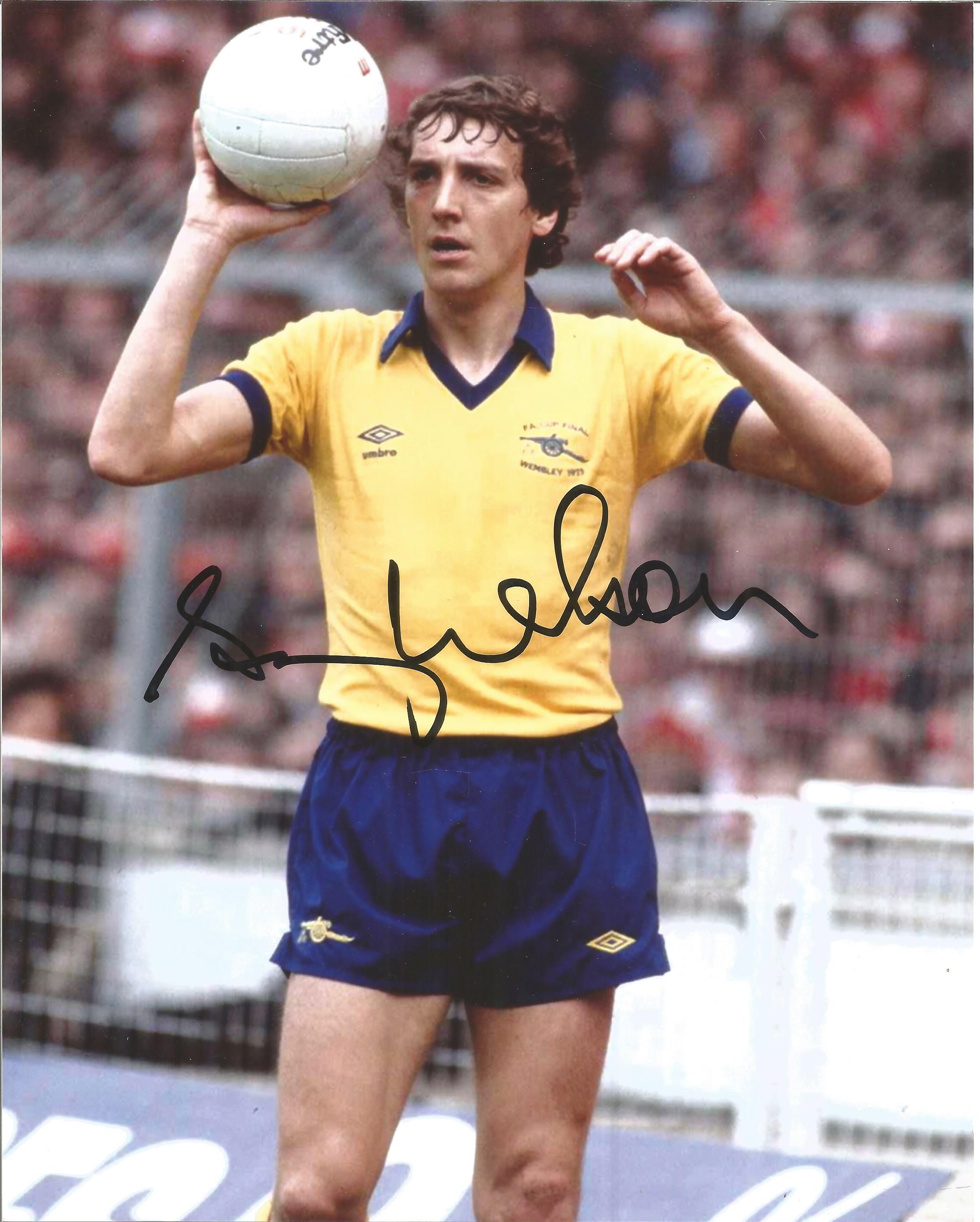 Sammy Nelson Signed Arsenal Fa Cup Final 8x10 Photo. Good condition. All autographs come with a