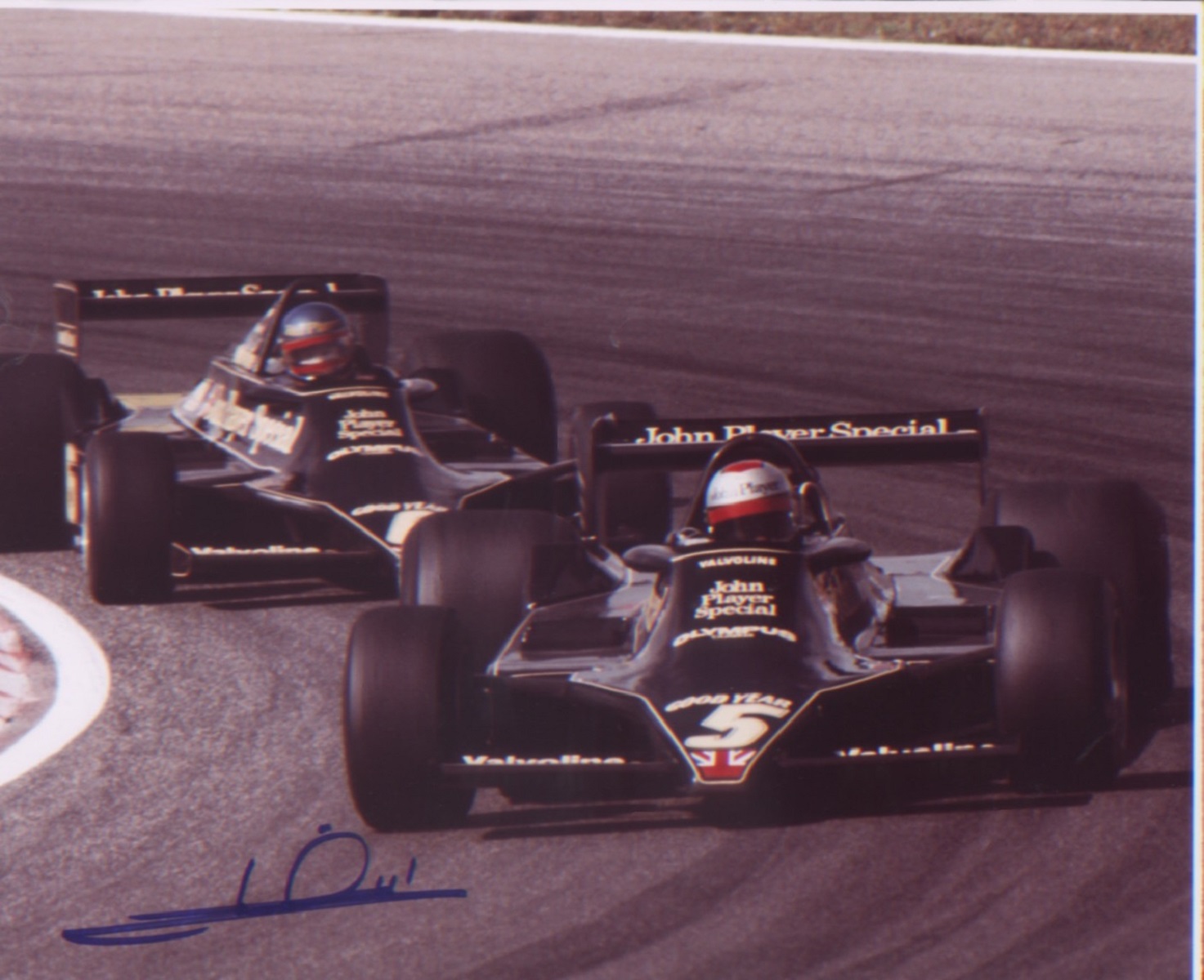 Mario Andretti signed 10 x 8 inch photo during F1 race. Good condition. All autographs come with a