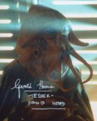Star Wars 8x10 photo signed by actor Gerald Horne as Tessek (Squid Head). Good condition. All